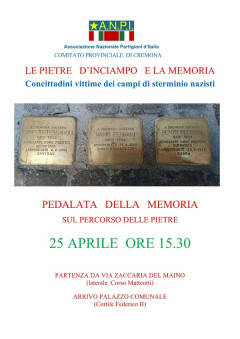 #anpi23 CREMONA PEDALATA DELLA MEMORIA SUL PERCORSO DELLE PIETRE  DiINCIAMPO