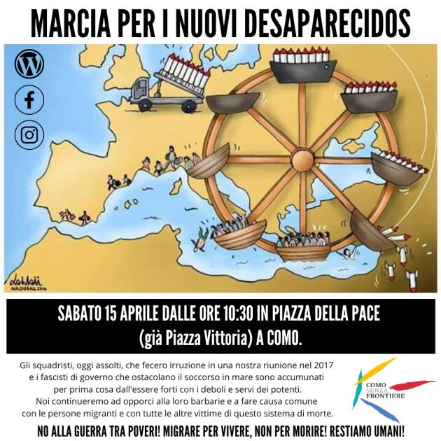 #comosenzafrontiere IN MARCIA PER I NUOVI DESAPARECIDOS