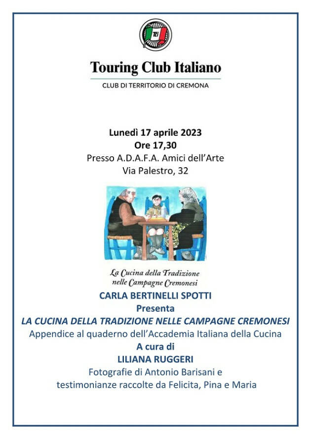 ADAFA Carla Bertinelli Spotti presenta 'La cucina della tradizione...'