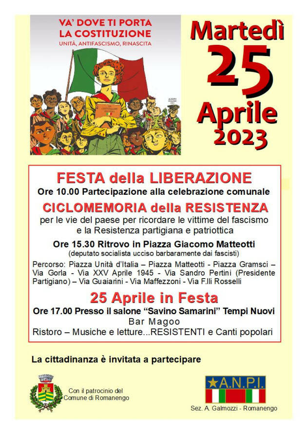 #anpi Romanengo celebra il 25 aprile 2023