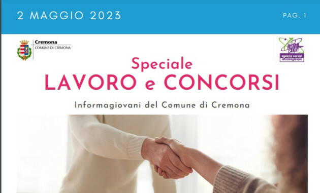 SPECIALE LAVORO CONCORSI Cremona, Crema, Soresina, Casal.ggiore | 2 maggio 2023