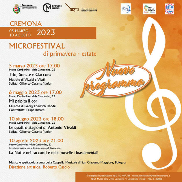 (CR) Microfestival di Teatro e Musica Antica, sabato 6 maggio secondo  appuntamento