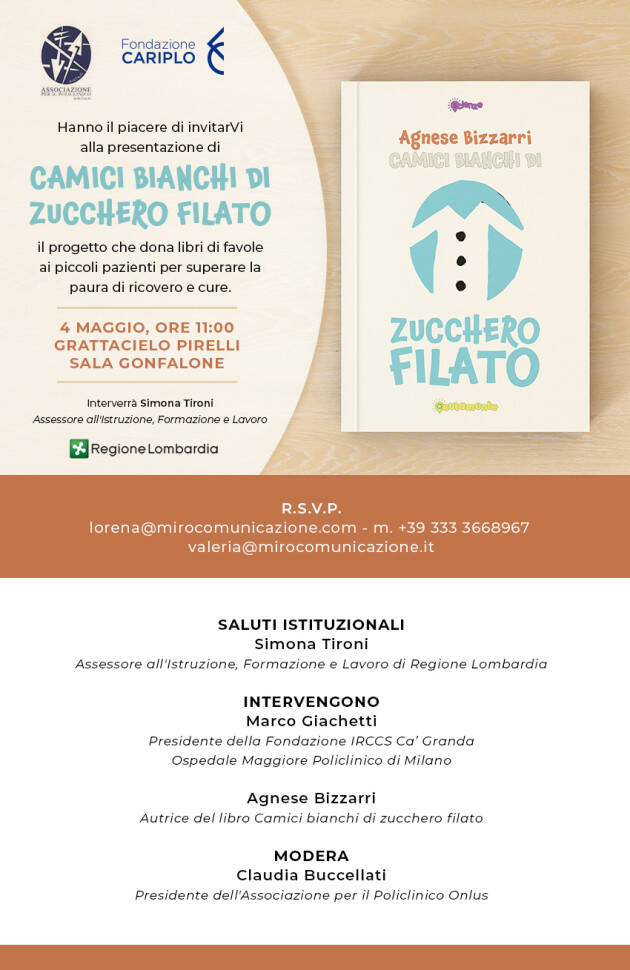 Presentazione progetto CAMICI BIANCHI DI ZUCCHERO FILATO