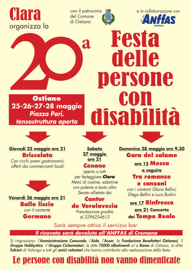 DA VENT’ANNI IN FESTA A FAVORE DEI DIRITTI DELLE PERSONE CON DISABILITÀ