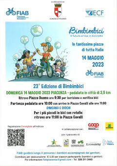 Bimbimbici, anche a Piacenza l'appuntamento è per domenica 14 maggio
