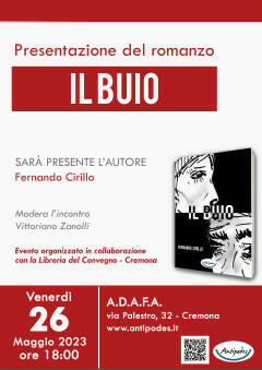 CREMONA: Fernando Cirillo presenta il suo nuovo romanzo 'Il buio'