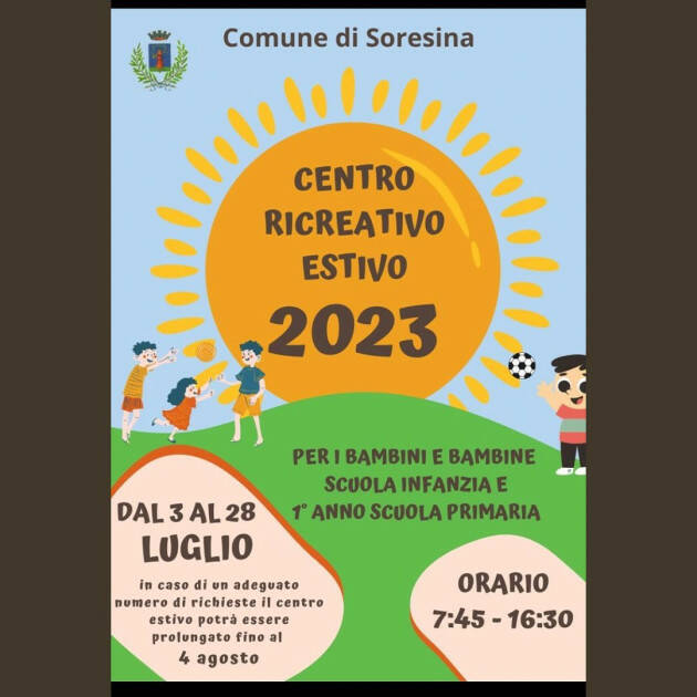 Soresina CENTRO RICREATIVO ESTIVO 2023 presso la Scuola dell’Infanzia Vertua
