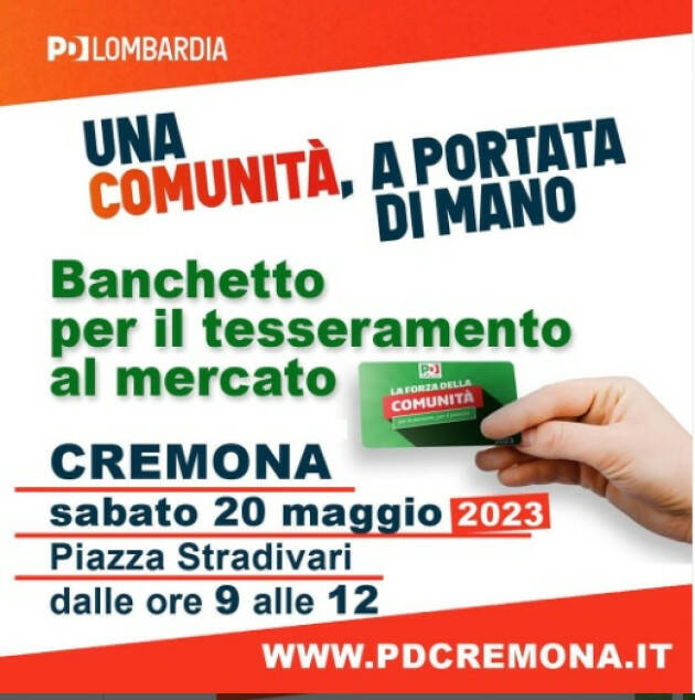 Tesseramento #PD Cremona Banchetto al mercato