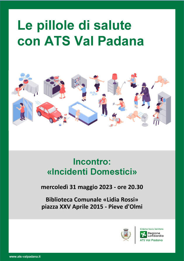 LE PILLOLE DI SALUTE DI ATS VAL PADANA IL 31 MAGGIO A PIEVE D’OLMI