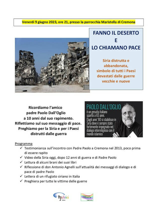 (CR) Serata in ricordo di Padre Paolo dall'Oglio a 10 anni dal suo rapimento