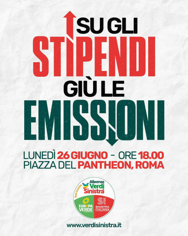 'Su gli stipendi, giù le emissioni' Manifestazione a Roma di Sinistra Italiana