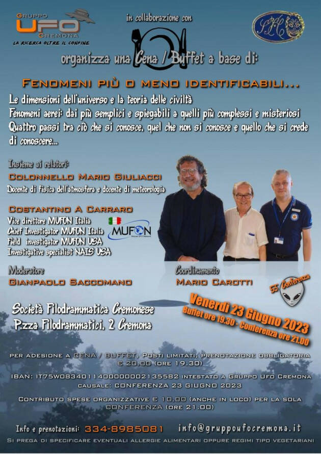 Cambiamento climatico Incontro organizzato dal Gruppo UFO Cremona
