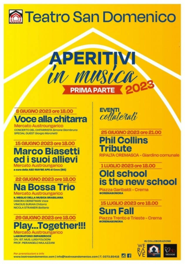 Crema  Ultimo appuntamento ‘Aperitivi in Musica 2023’