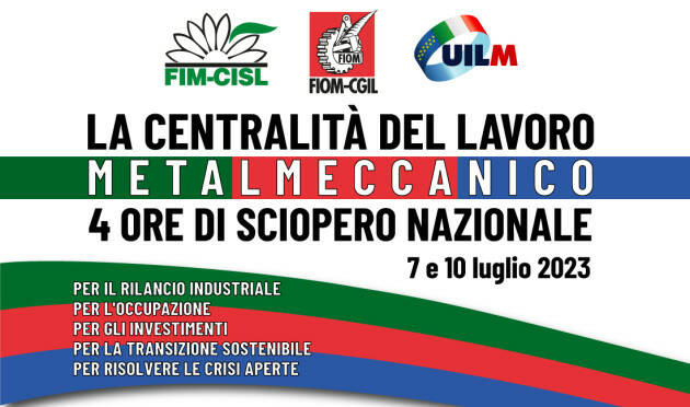 (CR) FIOM, Sciopero nazionale con FIM e UILM per  rilancio settore metalmeccanico. 