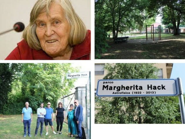 CREMONA ONORA MARGHERITA HACK CON UN PARCO A LEI INTITOLATO
