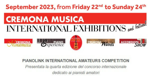 (CR) PIANOLINK INTERNATIONAL AMATEURS COMPETITION | Presentata la quarta edizione 