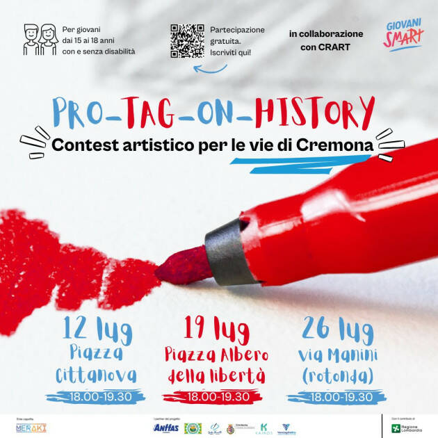 (CR) Contest artistico 'Pro-tag-on-history' mercoledì 19 luglio ore 18