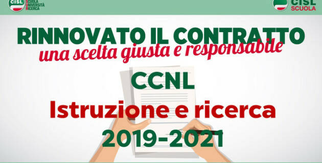 Cisl Scuola Firmato definitivamente CCNL  Una scelta giusta e responsabile (video)