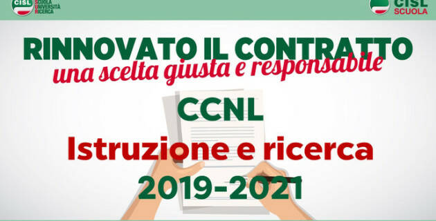 Cisl Scuola Firmato definitivamente CCNL  Una scelta giusta e responsabile (video)