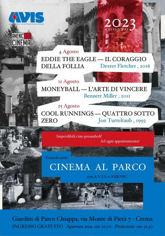 Crema ‘Cinema al Parco con AVIS e Amenic’ SERATA 25 AGOSTO