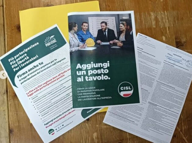 Fim-Cisl Asse del Po attivi  sulla legge popolare sulla partecipazione