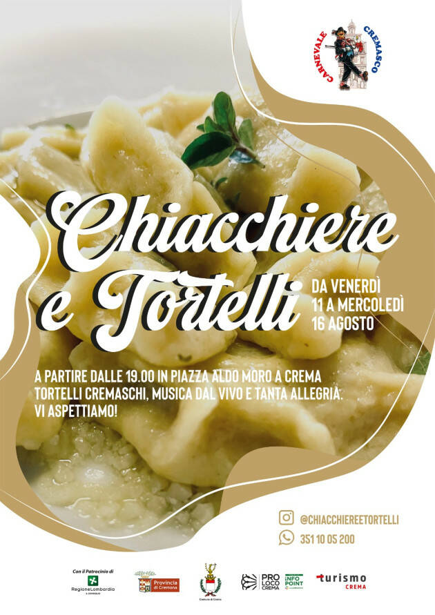 Crema 'CHIACCHIERE E TORTELLI': IL CONTO ALLA ROVESCIA È PARTITO