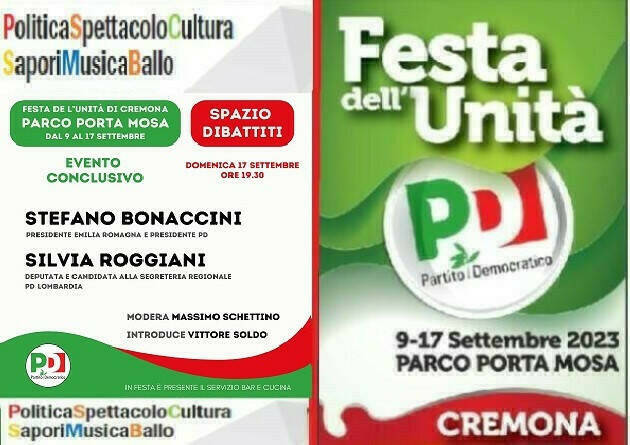 FestaUnitàCR  Porta Mosa programma   Ultima Serata  domenica 17 settembre