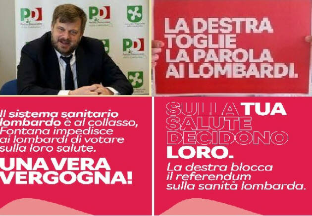 Maiorino (#PD Lomb) La destra di Regione Lombardia 'blocca il referendum sulla sanità'