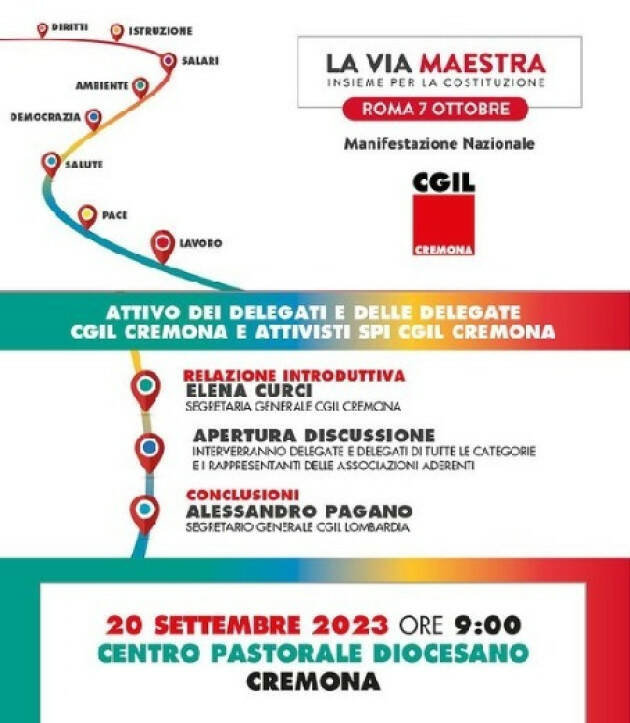  Attivo Cgil-Cremona ‘La via maestra. Insieme per la Costituzione’