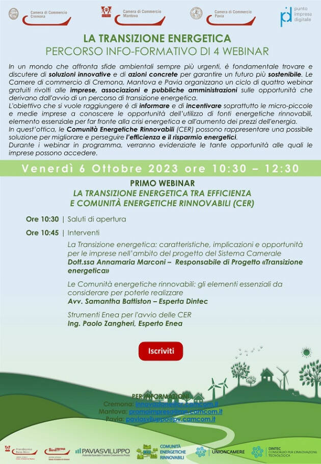 Cam.Com.CR LA TRANSIZIONE ENERGETICA TRA EFFICIENZA