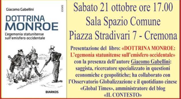 Italia Cuba Cremona organizza presentazione del libro di Giacomo Gabellini.