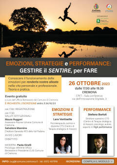 (CR) Gestire le emozioni, un incontro con esperti giovedì 26 ottobre