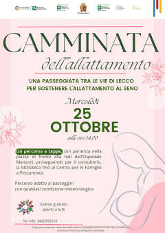 Mercoledì 25 ottobre a Lecco la Camminata dell'allattamento