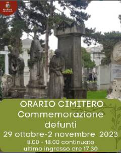 (CR) Dal 29 ottobre al 2 novembre Civico Cimitero aperto dalle 8 alle 18