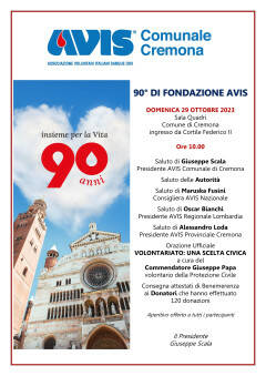 FESTA SOCIALE AVIS COMUNALE DI CREMONA DOMENICA 29 OTTOBRE 2023