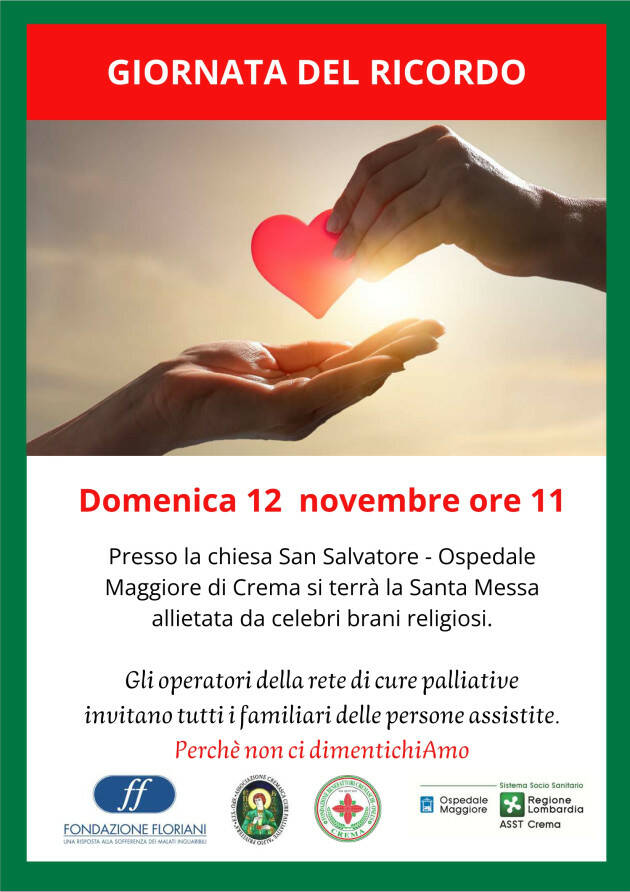 ASST Crema Le cure palliative celebrano la Giornata del ricordo