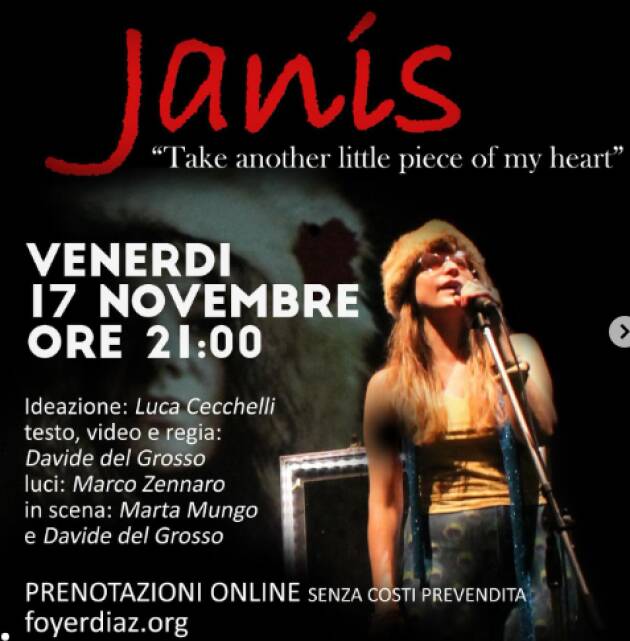 Soresina Teatro Sociale ..non perdere  ' Janis'