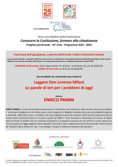 Cremona /Crema Ass. 25 Aprile Inconto con  Enrico Panini su Leggere Don Lorenzo Milani