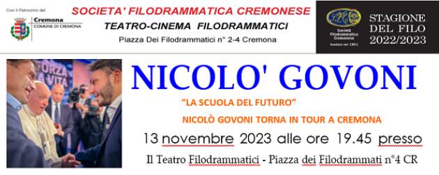 NICOLÒ GOVONI TORNA IN TOUR A CREMONA