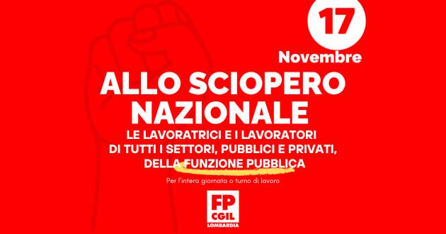 CGIL (CR) Sciopero dei settori pubblici, della conoscenza e dei trasporti 17 novembre