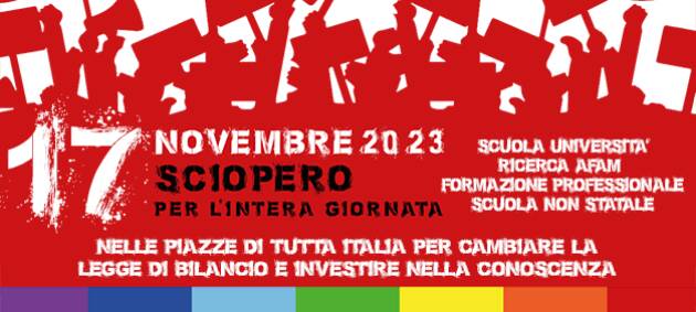 Cgil CR Il 17 Novembre Sanità, P.A. scuola, università e trasporti scioperano.