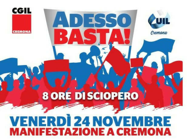 (CR) Coord. Democrazia CON CGIL E UIL NELLO SCIOPERO DEL 17 E DEL 24 NOVEMBRE