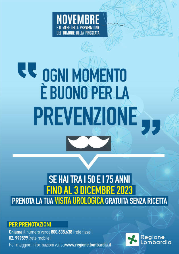 LNews-PREVENZIONE TUMORE PROSTATA,VISITE GRATUITE A CITTADINI ETÀ TRA 50 E 75 ANNI