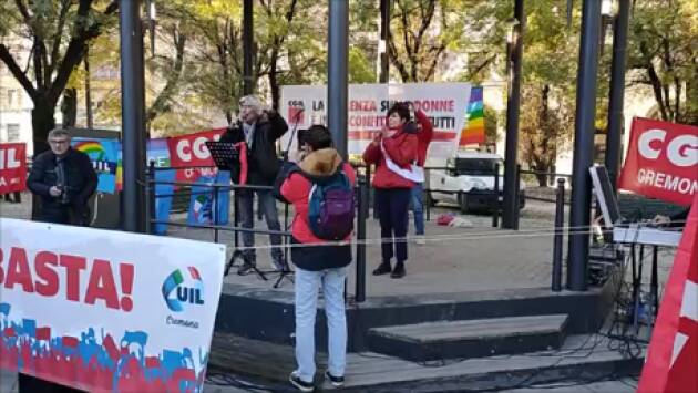 Cremona (24.11.2023) Cgil-Uil sciopero e manifestazione contro Meloni  (Video)