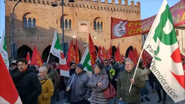 Cremona (24.11.2023) Cgil-Uil sciopero e manifestazione contro Meloni  (Video)