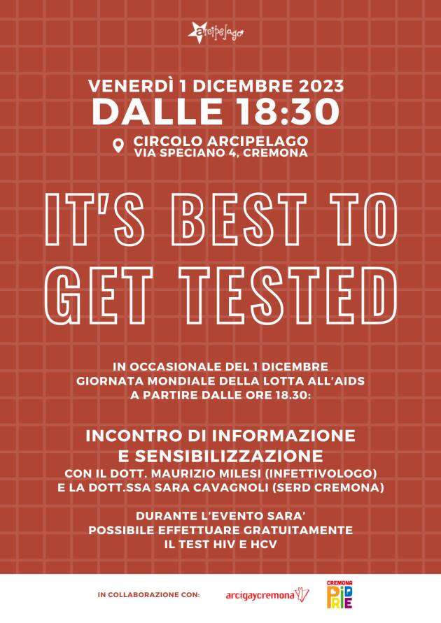 (CR) ARCI Evento di Sensibilizzazione per la lotta all'AIDS e test gratuiti 