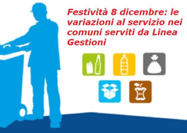 Festività 8 dicembre: le variazioni al servizio nei comuni serviti da Linea Gestioni