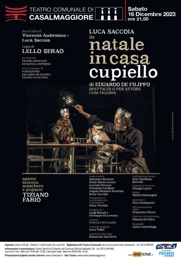 Teatro Casalmaggiore 'Natale in casa Cupiello' di Eduardo De Filippo