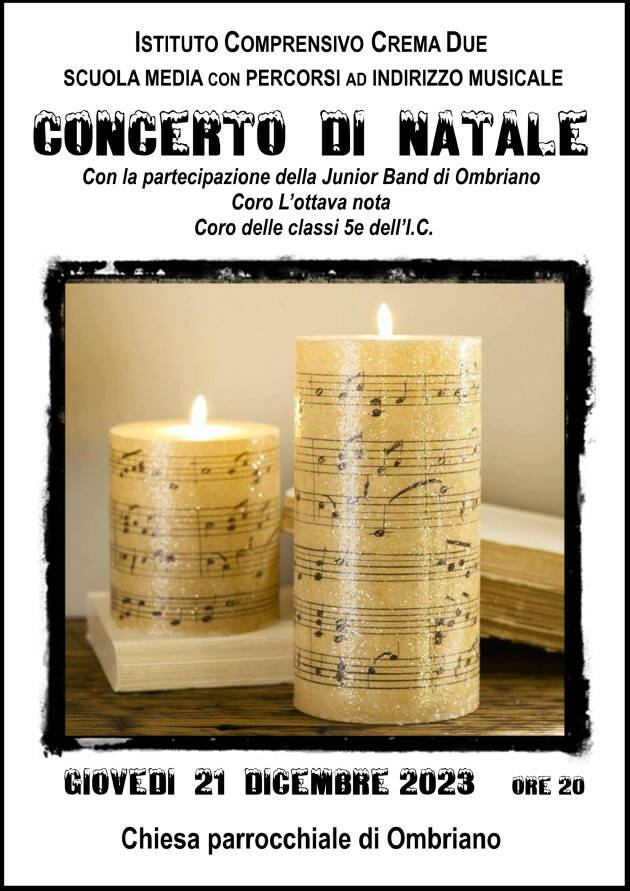 Il concerto di Natale dell’Istituto comprensivo Crema due, giovedì 21 dicembre alle 20