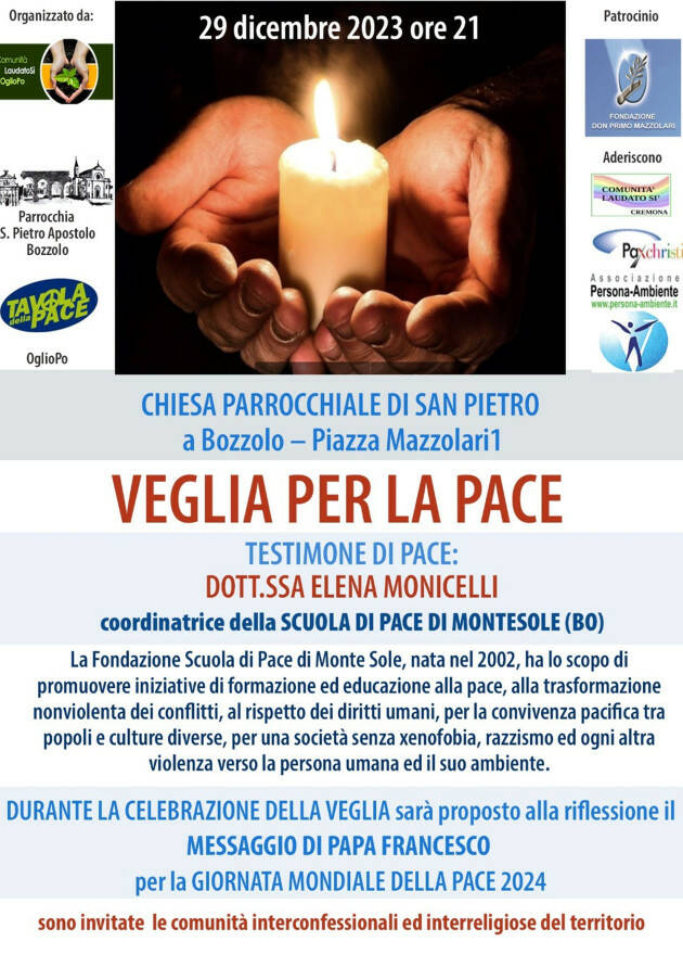 VEGLIA DI PREGHIERA PER LA PACE Bozzolo